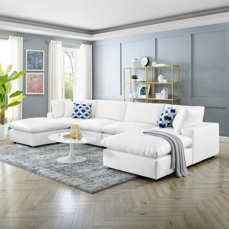 Latitude Run® Commix 6 Piece Vegan Leather Sectional Wayfair